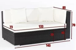 OUTFLEXX 2-Sitzer Ecksofa, Schwarz, Polyrattan, 145x85x70cm, Armlehne Links, Wasserfeste Kissenbox -Gartenmöbel Geschäft 5 2392 3 BOX.jpg