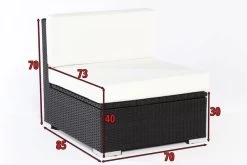 OUTFLEXX Mittelelement, Schwarz, Polyrattan, Inkl. Polster Und Kissen, Wasserfeste Kissenbox -Gartenmöbel Geschäft 5 2392 5 BOX.jpg