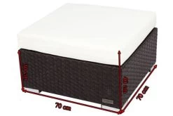 OUTFLEXX Beistelltisch/Hocker, Braun, Polyrattan, Inkl. Glasplatte Und Polster -Gartenmöbel Geschäft 5 2393 8.jpg