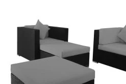 OUTFLEXX Loungemöbel-Set, 5 Personen, Schwarz, Polyrattan, Inkl. Kaffeetisch, Wasserfeste Kissenbox -Gartenmöbel Geschäft 6 1299 BOX B.jpg