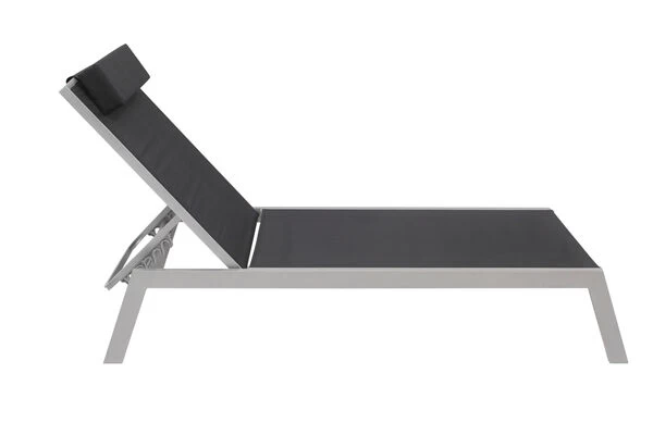 VILLANA Gartenliege, Silber/schwarz, Aluminium/Textil, 198 X 60 X 32 Cm, Verstellbar 8 VILLANA Gartenliege, Silber/schwarz, Aluminium/Textil, 198 X 60 X 32 Cm, Verstellbar – Bild 6