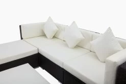 OUTFLEXX Loungemöbel-Set, Braun, Polyrattan, Für 5 Personen, Inkl. Kaffeetisch, Wasserfeste Kissenbox -Gartenmöbel Geschäft 6 1713 BOX B.jpg