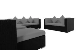 OUTFLEXX Loungemöbel-Set, Schwarz, Polyrattan, Für 9 Personen, Wasserfeste Kissenbox -Gartenmöbel Geschäft 6 1716 BOX A.jpg