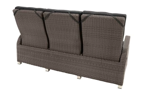 Ploß Rocking Comfort Dining / Lounge 3-Sitzer Sofa, Grau/braun-meliert, Polyrattan, 210x85x112 Cm, Verstellbar 8 Ploß Rocking Comfort Dining / Lounge 3-Sitzer Sofa, Grau/braun-meliert, Polyrattan, 210x85x112 Cm, Verstellbar – Bild 6