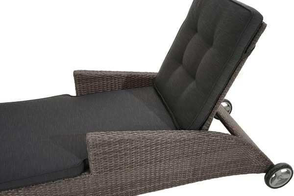 Ploß Rocking Comfort Rollliege, Grau/braun-meliert, Polyrattan, 195x65x42cm, Verstellbar, Hohe Sitzhöhe 8 Ploß Rocking Comfort Rollliege, Grau/braun-meliert, Polyrattan, 195x65x42cm, Verstellbar, Hohe Sitzhöhe – Bild 6