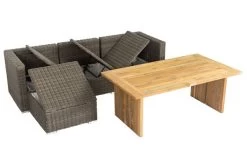 OUTFLEXX Loungegarnitur, Polyrattan/Teakholz, Tisch 160x90cm, Für 4 Personen, Wasserfeste Kissenbox -Gartenmöbel Geschäft 6 19392.jpg