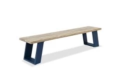 OUTFLEXX Bank, Dark Grey/natur, Alu/recycled FSC®-Teak, 240x100x45cm, Mit Baumkante