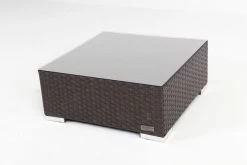 OUTFLEXX Beistelltisch/Hocker, Braun, Polyrattan, Inkl. Glasplatte Und Polster -Gartenmöbel Geschäft 6 2393 8.jpg