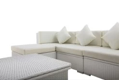 OUTFLEXX Loungemöbel-Set, Weiß, Polyrattan, Für 5 Personen, Inkl. Loungetisch, Wasserfeste Kissenbox -Gartenmöbel Geschäft 6 2523 BOX D.jpg