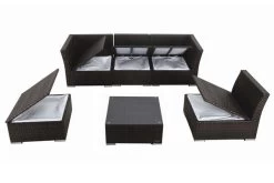 OUTFLEXX Loungemöbel-Set, Braun Marmoriert, Polyrattan, Inkl. Kaffeetisch, Für 5 Personen, Wasserfeste Kissenbox -Gartenmöbel Geschäft 6 7759 BOX B.jpg