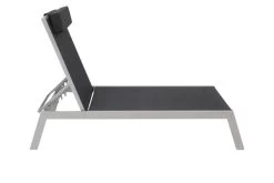 VILLANA 2er-Set Sonnenliegen, Silber/schwarz, Alu/Textil, 198x66x32cm, Mit Beistelltisch 45x45cm -Gartenmöbel Geschäft 7 13886.jpg