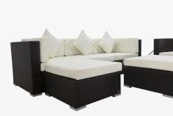 OUTFLEXX Loungemöbel-Set, Braun, Polyrattan, Für 5 Personen, Inkl. Kaffeetisch, Wasserfeste Kissenbox -Gartenmöbel Geschäft 7 1713 BOX B.jpg