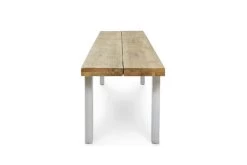 OUTFLEXX Bank, Natur, Edelstahl & Recycled FSC-Teak, 240x40x45cm, Baumkante -Gartenmöbel Geschäft 7 20358.jpg