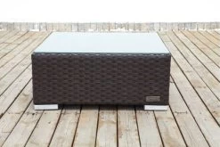 OUTFLEXX Beistelltisch/Hocker, Braun, Polyrattan, Inkl. Glasplatte Und Polster -Gartenmöbel Geschäft 7 2393 8.jpg