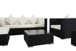 OUTFLEXX Loungemöbel-Set, Schwarz, Polyrattan, Für 6 Personen, Inkl. Kaffeetisch, Wasserfeste Kissenbox -Gartenmöbel Geschäft 8 1302 BOX B.jpg