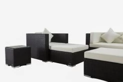 OUTFLEXX Loungemöbel-Set, Braun, Polyrattan, Für 6 Personen, Inkl. Kaffeetisch, Wasserfeste Kissenbox -Gartenmöbel Geschäft 8 1303 BOX B.jpg