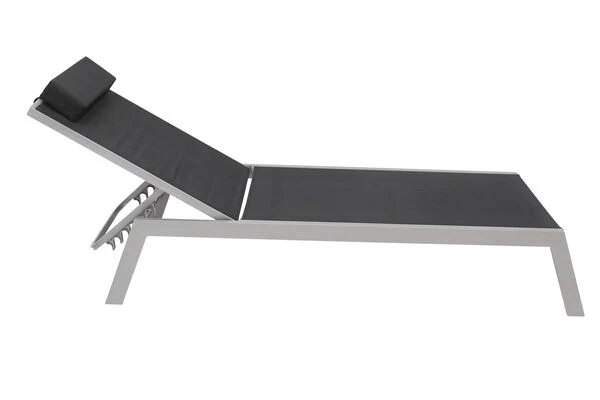 VILLANA Gartenliege, Silber/schwarz, Aluminium/Textil, 198 X 60 X 32 Cm, Verstellbar 10 VILLANA Gartenliege, Silber/schwarz, Aluminium/Textil, 198 X 60 X 32 Cm, Verstellbar – Bild 8