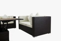 OUTFLEXX Loungemöbel-Set, Braun, Polyrattan, Für 9 Personen, Inkl. Loungetisch, Wasserfeste Kissenbox -Gartenmöbel Geschäft 8 1599 BOX D.jpg