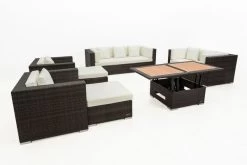OUTFLEXX Loungemöbel-Set, Braun Marmoriert, Polyrattan, 9 Pers, Wasserfeste Kissenbox, Inkl. Loungetisch -Gartenmöbel Geschäft 8 16062 BOX D.jpg