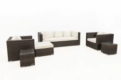 OUTFLEXX Loungemöbel-Set, Braun Marmoriert, Polyrattan, 6 Pers, Wasserfeste Kissenbox -Gartenmöbel Geschäft 8 16063 BOX A.jpg