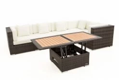 OUTFLEXX Loungemöbel-Set, 5 Pers, Braun Marmoriert, Polyrattan, Wasserfeste Kissenbox, Inkl. Loungetisch -Gartenmöbel Geschäft 8 16064 BOX D.jpg