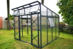 OUTFLEXX Gewächshaus, Anthrazit, Alu/Polycarbonat, 271x271x241/180cm, 4 Fenster, 10 Mm Wandstärke -Gartenmöbel Geschäft 8 18177.jpg