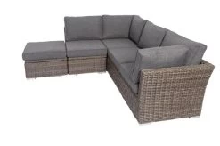 OUTFLEXX Loungegarnitur, Polyrattan/Teakholz, Tisch 160x90cm, Für 5 Personen, Wasserfeste Kissenbox -Gartenmöbel Geschäft 8 19390.jpg
