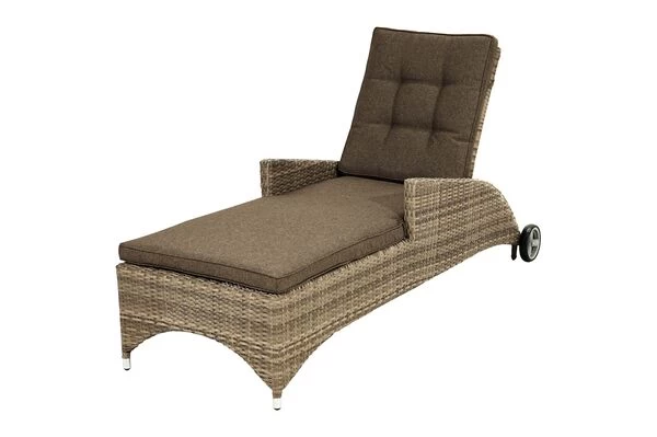 Ploß Rabida Comfort Rollliege, Champagner-meliert, Polyrattan, 198x68x44cm, Verstellbar, Hohe Sitzhöhe 10 Ploß Rabida Comfort Rollliege, Champagner-meliert, Polyrattan, 198x68x44cm, Verstellbar, Hohe Sitzhöhe – Bild 8