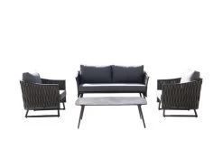 OUTFLEXX Oranger Blossom Lounge-Set, Anthrazit, Alu/XL Geflecht, 4-teilig, Inkl. Sitz- Und Rückenkissen, Tisch 120 X 70 X 42 Cm -Gartenmöbel Geschäft 8 20569.jpg