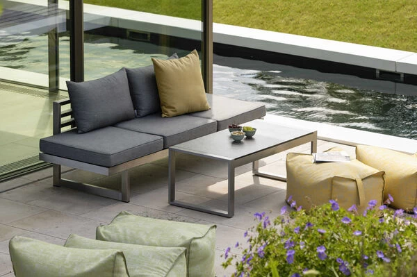 STERN New Holly Lounge/Liege, Silber/schiefergrau, Edelstahl, 216x77x68 Cm, Inkl. Polster Schiefergrau 10 STERN New Holly Lounge/Liege, Silber/schiefergrau, Edelstahl, 216x77x68 Cm, Inkl. Polster Schiefergrau – Bild 8