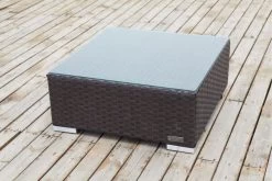 OUTFLEXX Beistelltisch/Hocker, Braun, Polyrattan, Inkl. Glasplatte Und Polster -Gartenmöbel Geschäft 8 2393 8.jpg