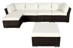OUTFLEXX Loungemöbel-Set, Braun Marmoriert, Polyrattan, Inkl. Kaffeetisch, Für 5 Personen, Wasserfeste Kissenbox -Gartenmöbel Geschäft 8 7759 BOX B.jpg