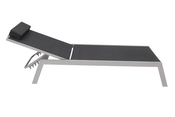 VILLANA Gartenliege, Silber/schwarz, Aluminium/Textil, 198 X 60 X 32 Cm, Verstellbar 11 VILLANA Gartenliege, Silber/schwarz, Aluminium/Textil, 198 X 60 X 32 Cm, Verstellbar – Bild 9