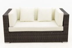 OUTFLEXX 2-Sitzer Sofa, Braun Marmoriert, Polyrattan, 152 X 85 X 70 Cm, Wasserfeste Kissenbox -Gartenmöbel Geschäft 9 15734 2 BOX.jpg