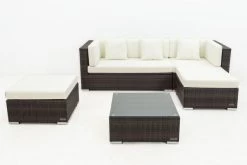 OUTFLEXX Loungemöbel-Set, Braun Marmoriert, 5 Pers, Polyrattan, Wasserfeste Kissenbox, Inkl. Beistelltisch -Gartenmöbel Geschäft 9 16068 BOX B.jpg