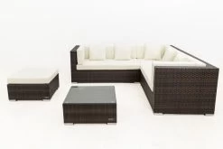 OUTFLEXX Loungemöbel-Set, Braun Marmoriert, 6 Pers, Polyrattan, Wasserfeste Kissenbox, Inkl. Beistelltisch -Gartenmöbel Geschäft 9 16069 BOX B.jpg
