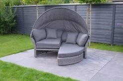 OUTFLEXX Sonneninsel, Grau, Polyrattan, Halbrund, 193 X 104 X 74 Cm, Hocker Drehbar, Dach Klappbar 22 OUTFLEXX Sonneninsel, Grau, Polyrattan, Halbrund, 193 X 104 X 74 Cm, Hocker Drehbar, Dach Klappbar -Gartenmöbel Geschäft 9 16110.jpg