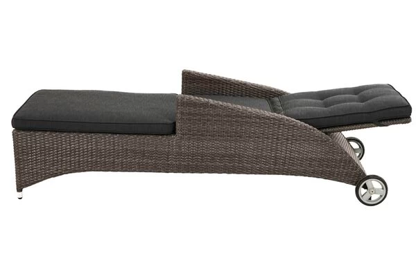Ploß Rocking Comfort Rollliege, Grau/braun-meliert, Polyrattan, 195x65x42cm, Verstellbar, Hohe Sitzhöhe 11 Ploß Rocking Comfort Rollliege, Grau/braun-meliert, Polyrattan, 195x65x42cm, Verstellbar, Hohe Sitzhöhe – Bild 9