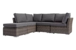 OUTFLEXX Loungegarnitur, Polyrattan/Teakholz, Tisch 160x90cm, Für 5 Personen, Wasserfeste Kissenbox -Gartenmöbel Geschäft 9 19390.jpg