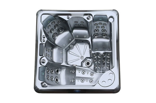 Outtech Steel Art Aries Whirlpool, Grau/schwarz, 214x214x93 Cm / 1000L, 5 Pers., LED Corner Light, LCD Balboa Anzeige, WIFI READY 11 Outtech Steel Art Aries Whirlpool, Grau/schwarz, 214x214x93 Cm / 1000L, 5 Pers., LED Corner Light, LCD Balboa Anzeige, WIFI READY – Bild 9